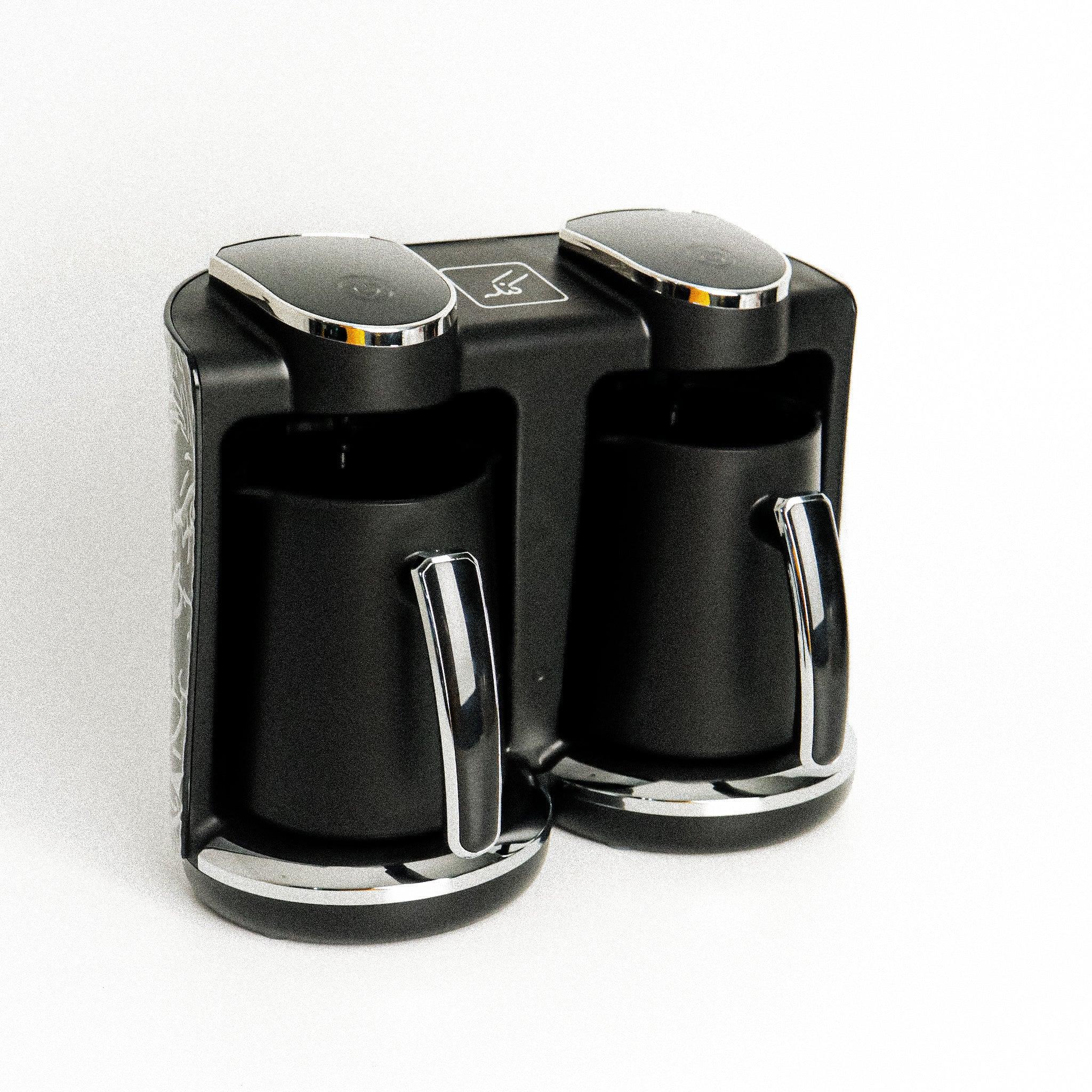 Kanak Double Turkish Coffee Maker 250ml - Black & Silver - Tashqila Kanak Double Turkish Coffee Maker 250ml - Black & Silver - Tashqila